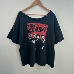 Black The Clash Off the Shoulder T-Sh